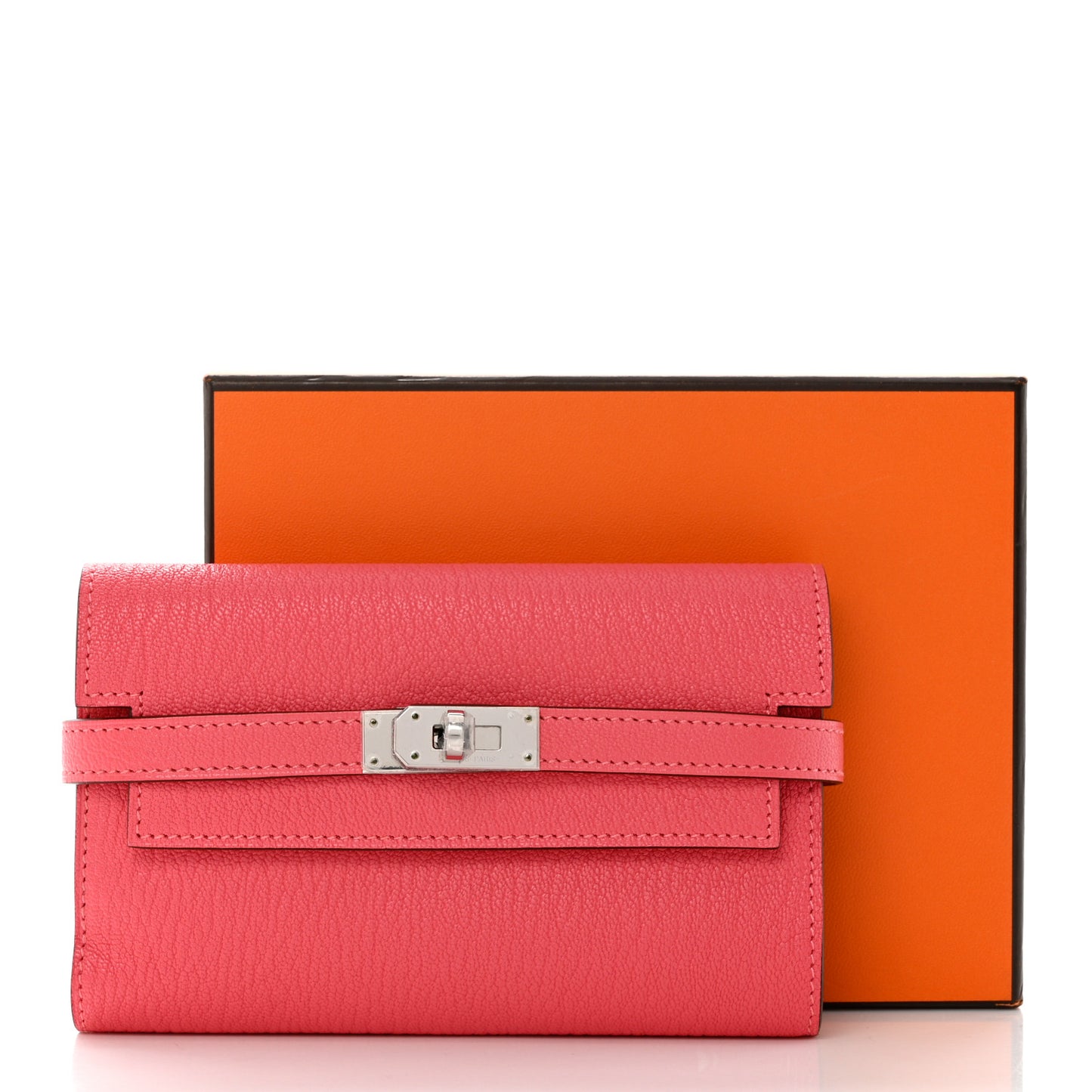 Chevre Mysore Medium Kelly Wallet Rose Azalee