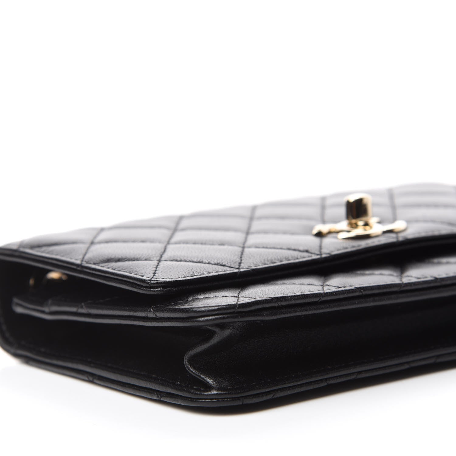 Chanel Lambskin Quilted Trendy CC Wallet On Chain WOC Black 6 of 12