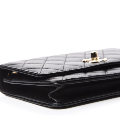 Chanel Lambskin Quilted Trendy CC Wallet On Chain WOC Black 6 of 12