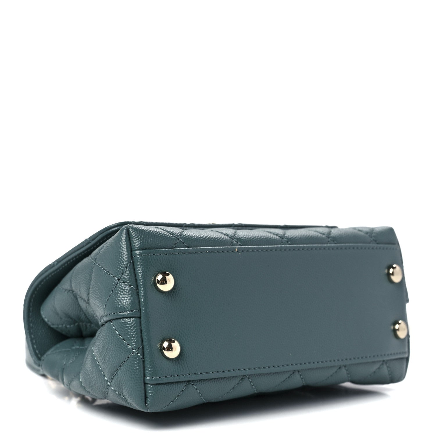 Chanel Caviar Quilted Extra Mini Coco Handle Flap Green 4 of 13
