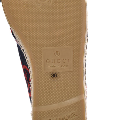 Gucci Terry Cloth GG Monogram Espadrilles 36 Blue Red 6 of 10