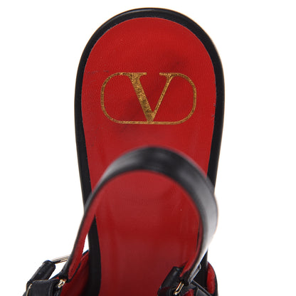 Valentino Garavani Smooth Calfskin Chain Slingback Pumps 39.5 Black 8 of 11