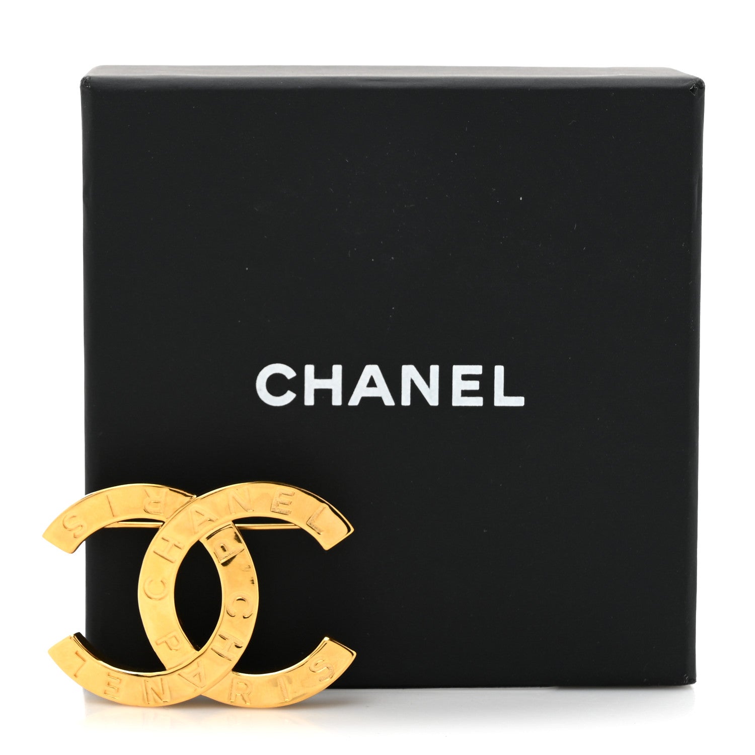 Chanel Metal Paris Button CC Large Brooch Gold 5 of 5