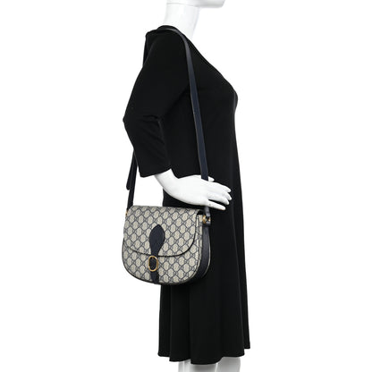 Gucci GG Supreme Monogram Small Messenger Shoulder Bag Beige Blue Navy 2 of 12