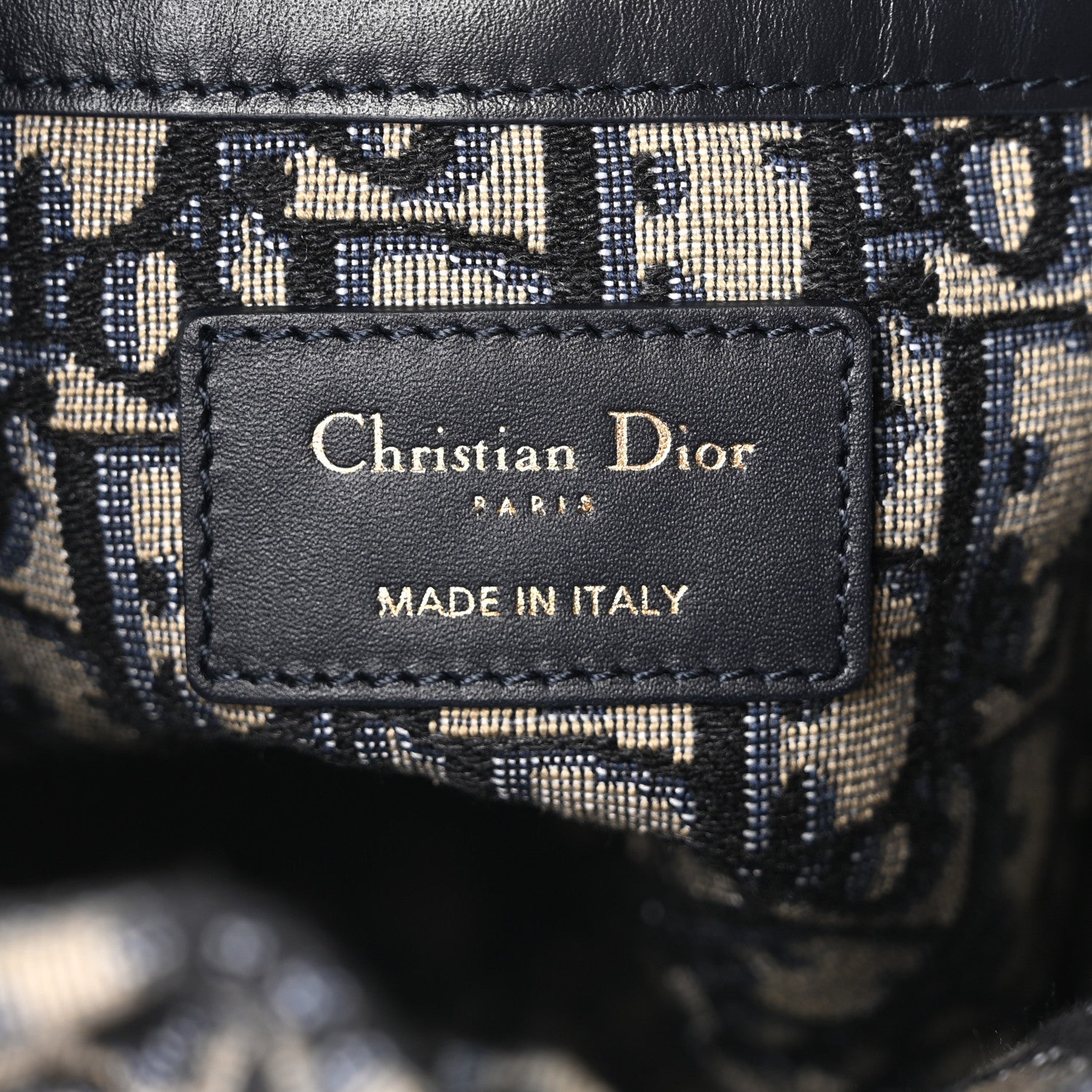 Christian Dior Wicker Oblique Drawstring Bucket Bag Blue 6 of 9