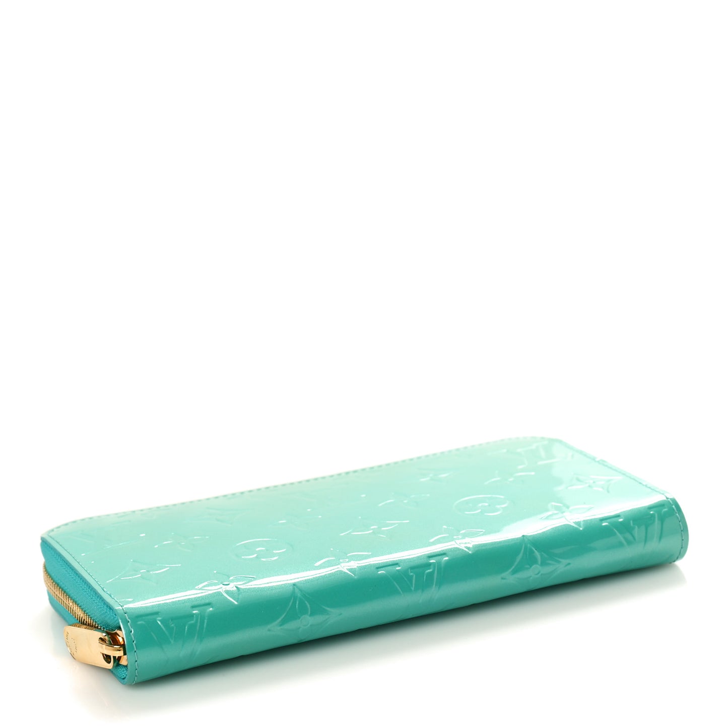 LOUIS VUITTON Vernis Zippy Wallet Bleu Lagon