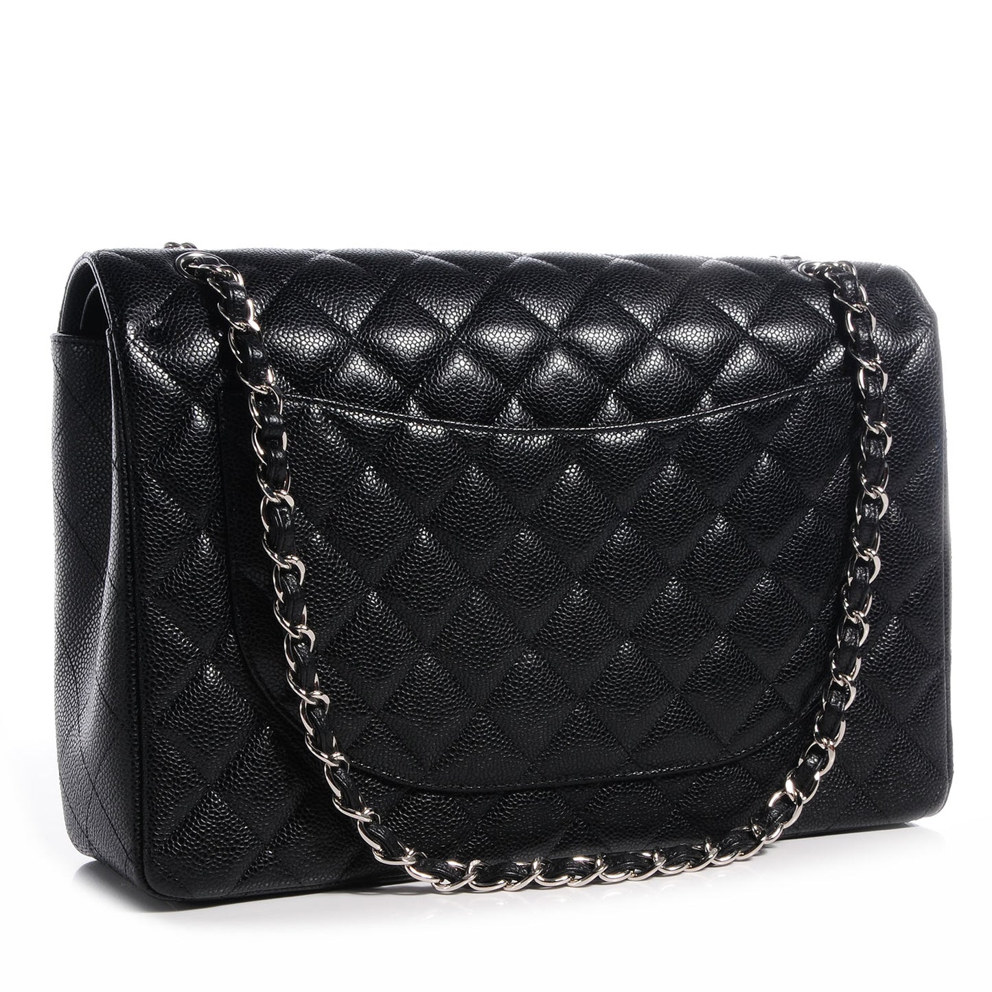 Caviar Quilted Maxi Double Flap Black