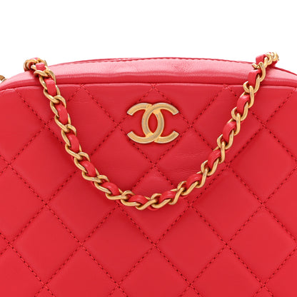 Chanel Lambskin Quilted CC Pearl Crush Camera Case Red 8 of 10