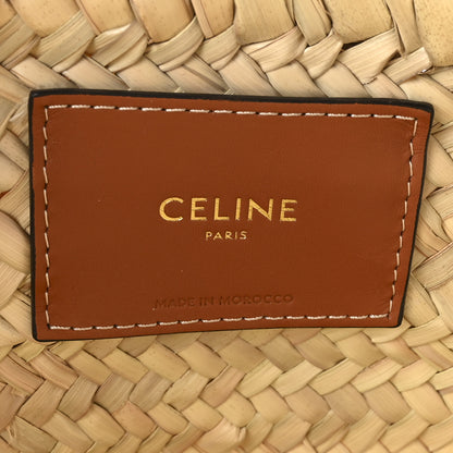 Celine Raffia Calfskin Triomphe Medium Panier Tan 6 of 9