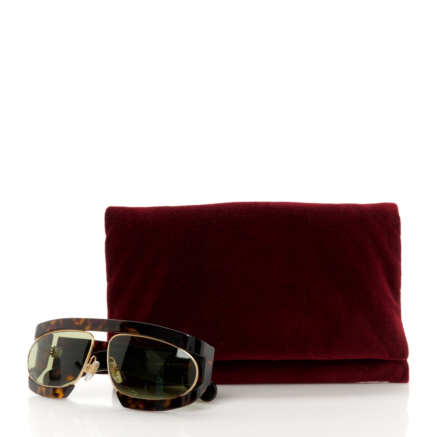 Oval Sunglasses GG0233S Tortoiseshell Avana Green
