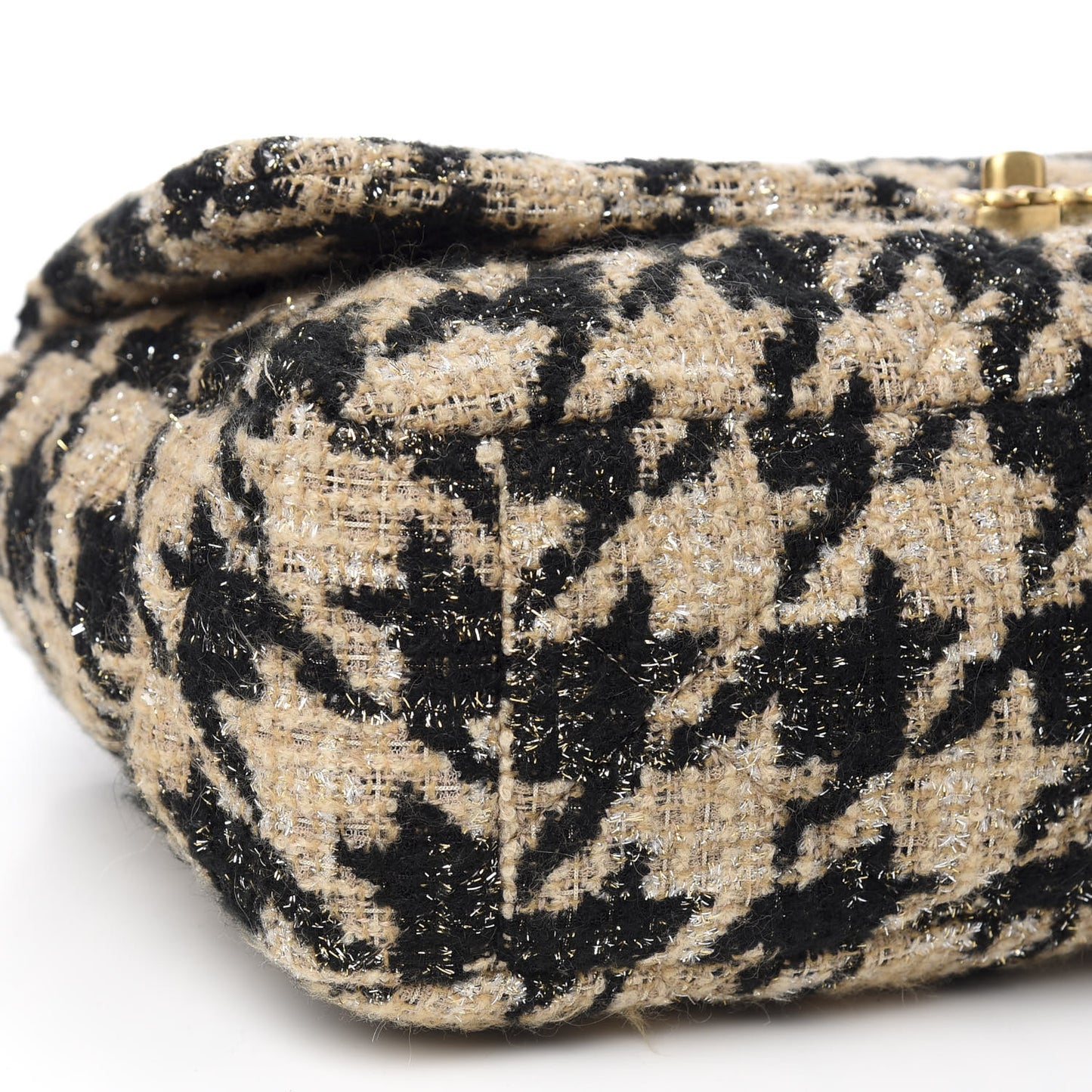 Tweed Maxi 19 Flap Beige Black