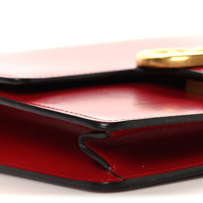 Gucci Knight Calfskin Small GG Marmont Chain Handle Bag Hibiscus Red 9 of 11