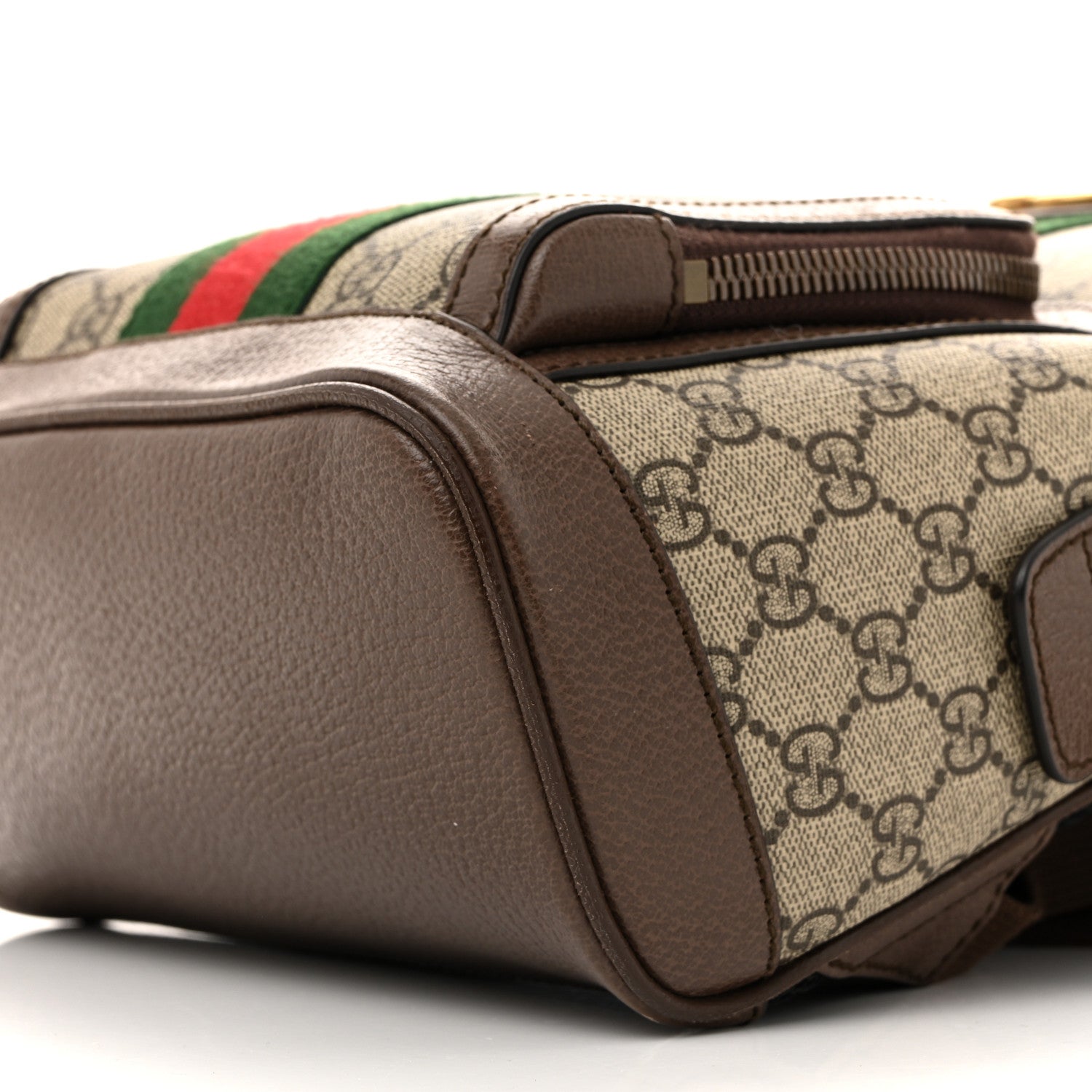 Gucci GG Supreme Monogram Calfskin Web Small Ophidia Day BackpacK Beige Ebony New Acero 10 of 11