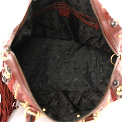 Gucci Calfskin Large Babouska Studded Boston Red 5 of 15