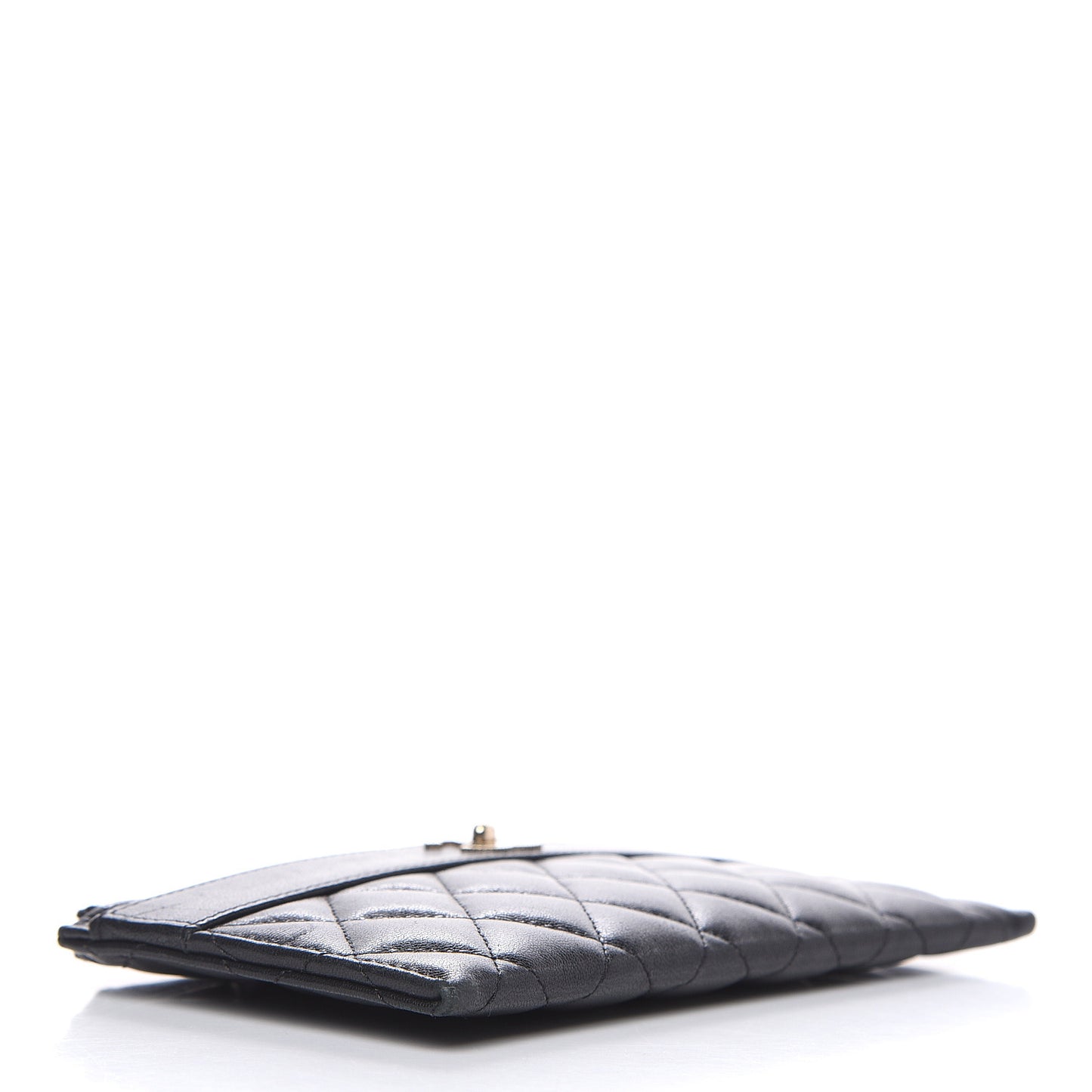 Sheepskin Quilted Mademoiselle Vintage Zip Pouch Black