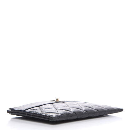 Chanel Sheepskin Quilted Mademoiselle Vintage Zip Pouch Black 4 of 10
