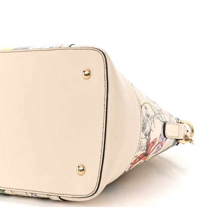 Gucci Canvas Flora Infinity Medium Nice Top Handle Dome Bag White 10 of 22