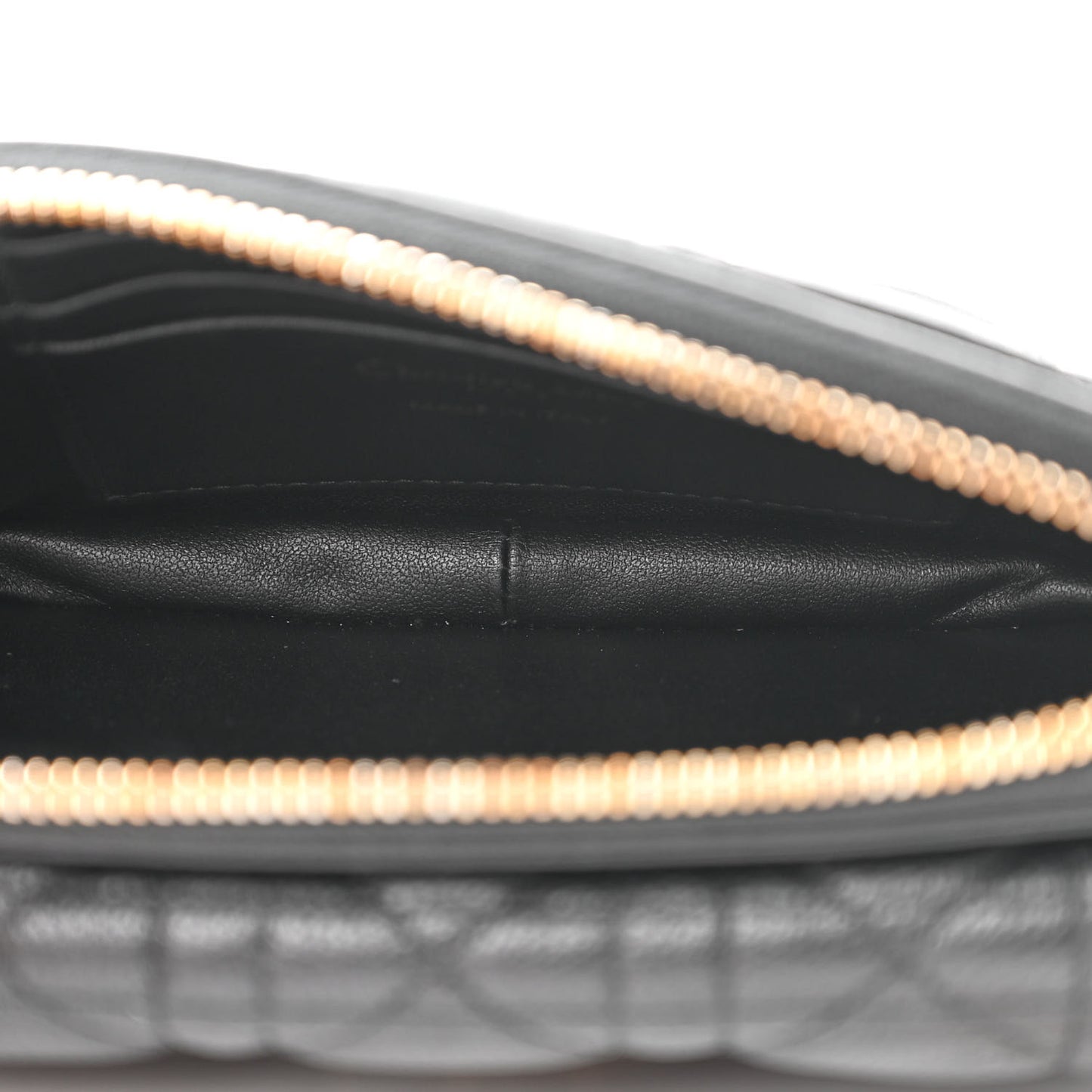 Supple Calfskin Cannage Caro Pouch with Chain Black