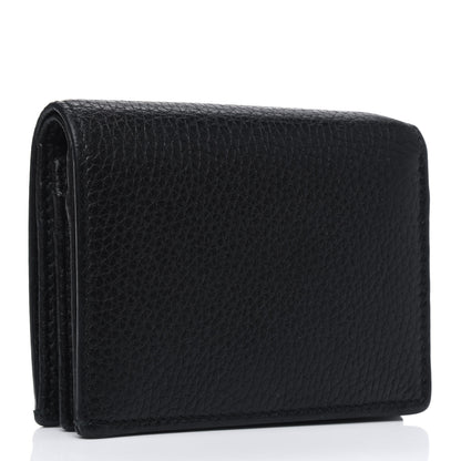 Gucci Pebbled Calfskin Animalier Card Case Black 2 of 4
