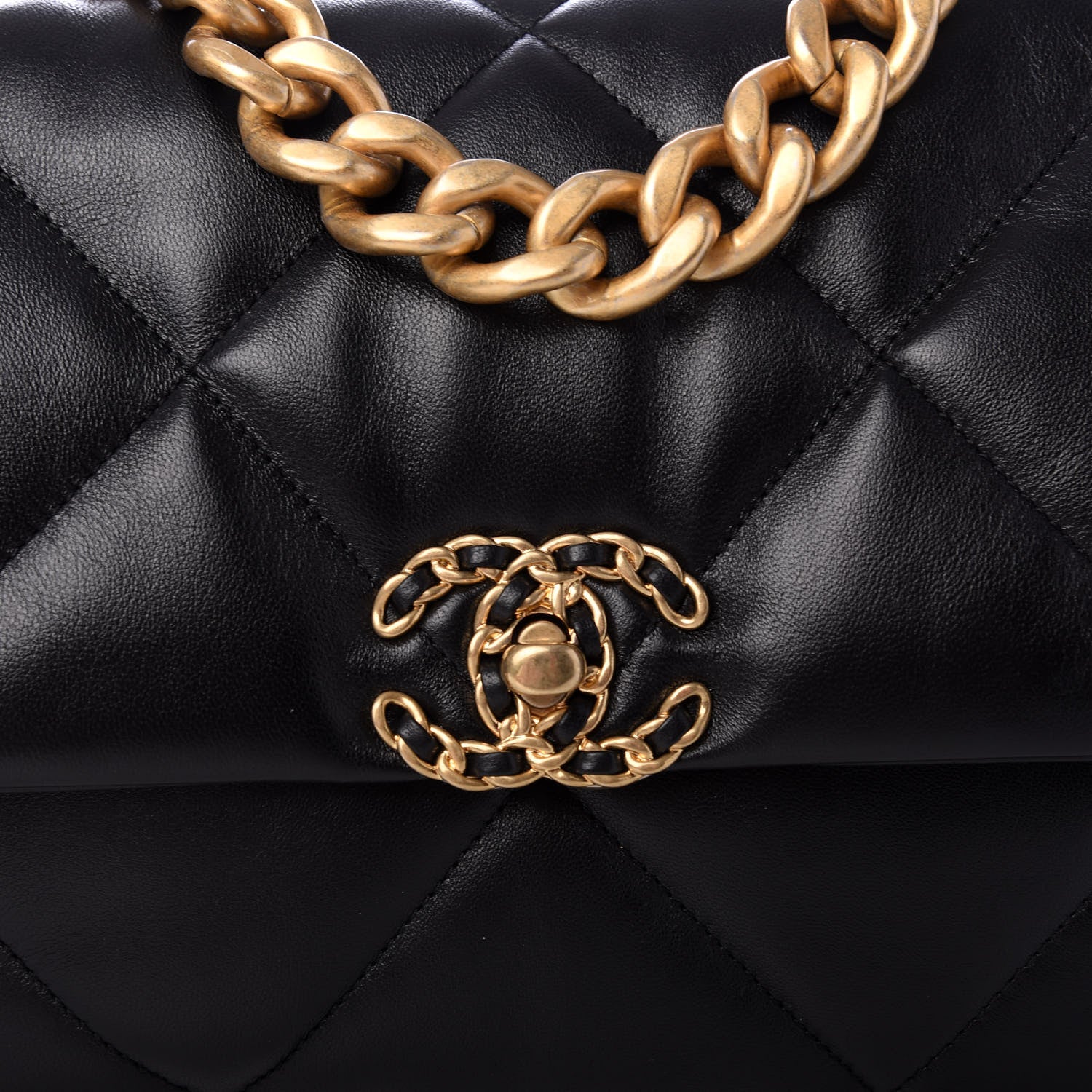 Chanel Lambskin Quilted Large Chanel 19 Flap Black 10 of 11