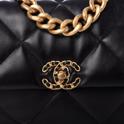 Chanel Lambskin Quilted Large Chanel 19 Flap Black 10 of 11