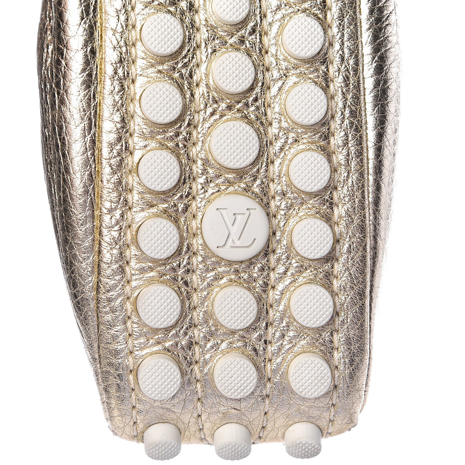 Louis Vuitton Metallic Calfskin Lemon Ballerina Flats 40 Gold 8 of 9