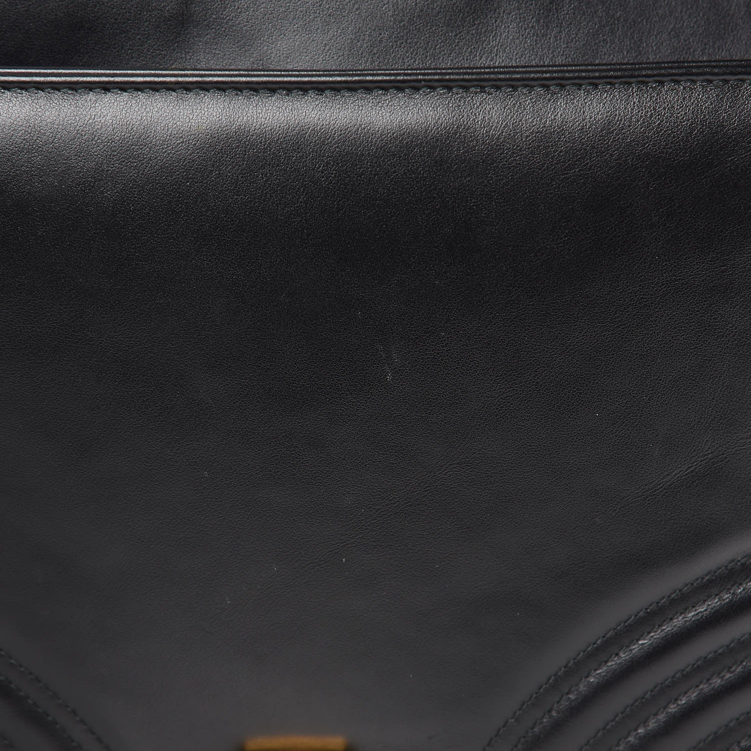 Gucci Calfskin Matelasse Medium GG Marmont Top Handle Shoulder Bag Black 9 of 11