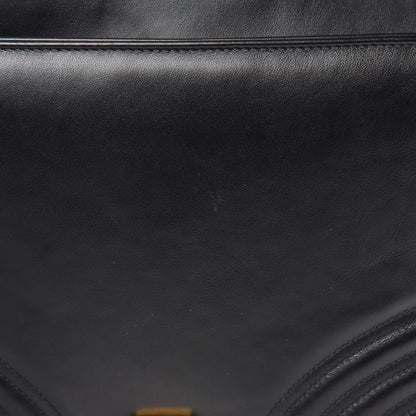 Gucci Calfskin Matelasse Medium GG Marmont Top Handle Shoulder Bag Black 9 of 11