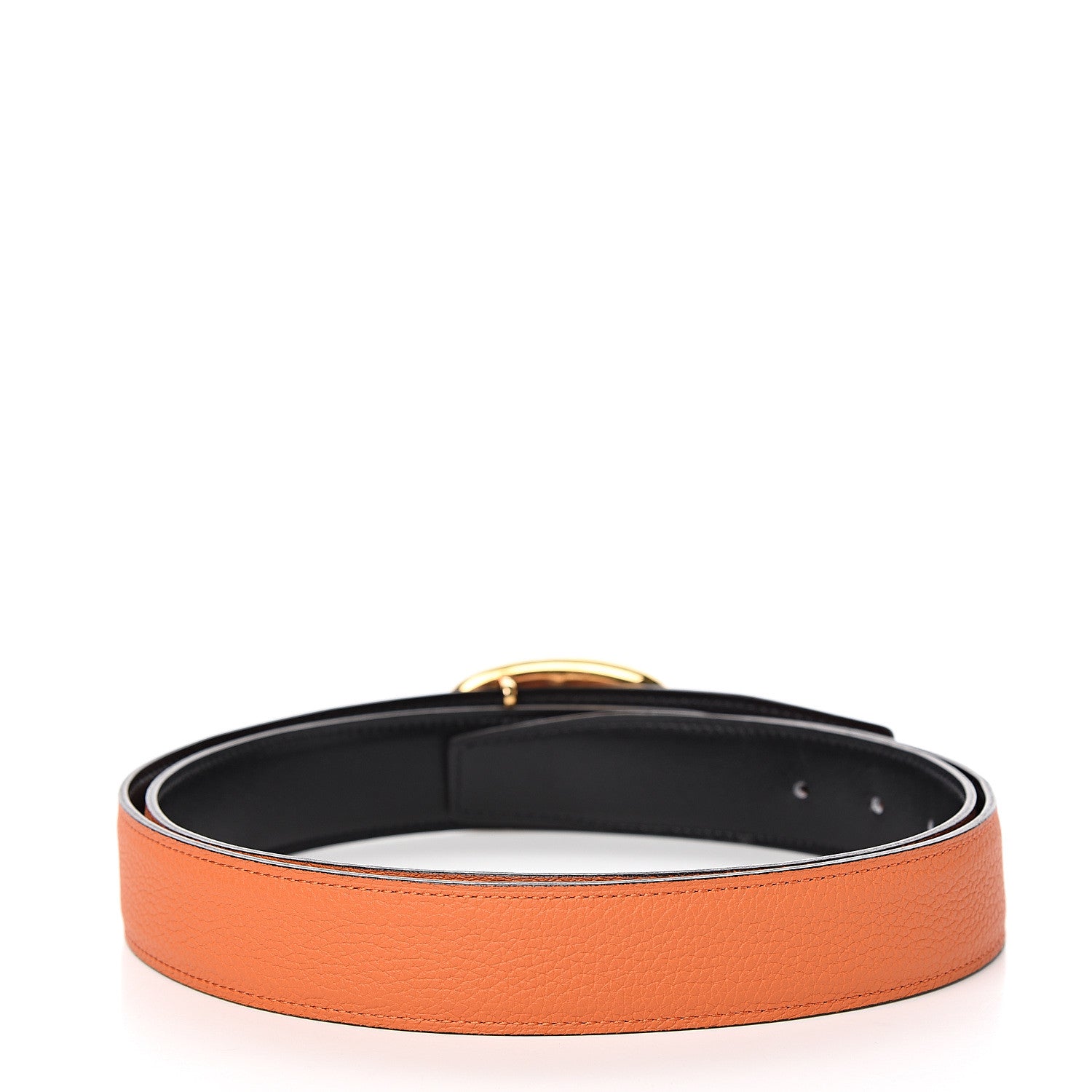Hermes Box Togo Chaine D'Ancre Belt 110 Orange Black 2 of 6