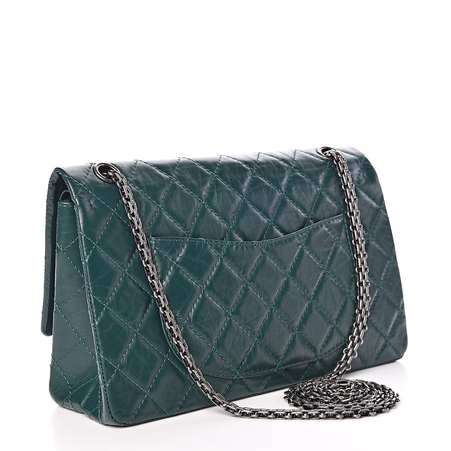 Aged Calfskin Quilted 2.55 Reissue 226 Flap Green