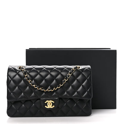 Chanel Lambskin Quilted Medium Double Flap Black 11 of 11