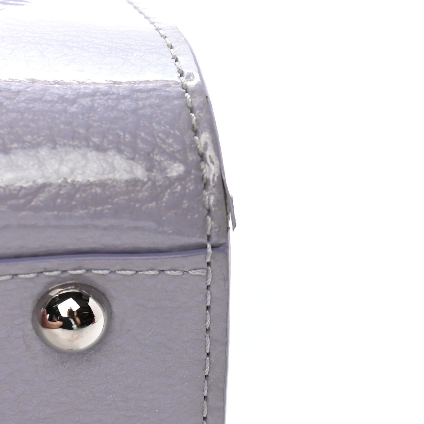 Patent Grained Calfskin Mini Brillant Satchel Light Purple