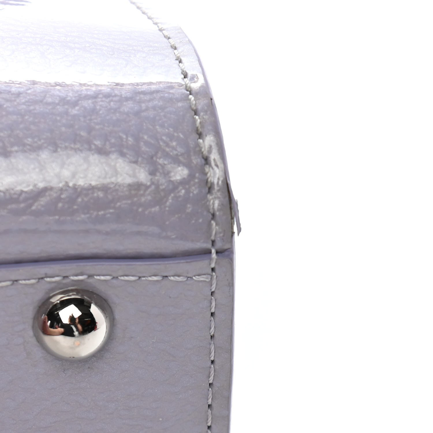 Delvaux Patent Grained Calfskin Mini Brillant Satchel Light Purple 11 of 13