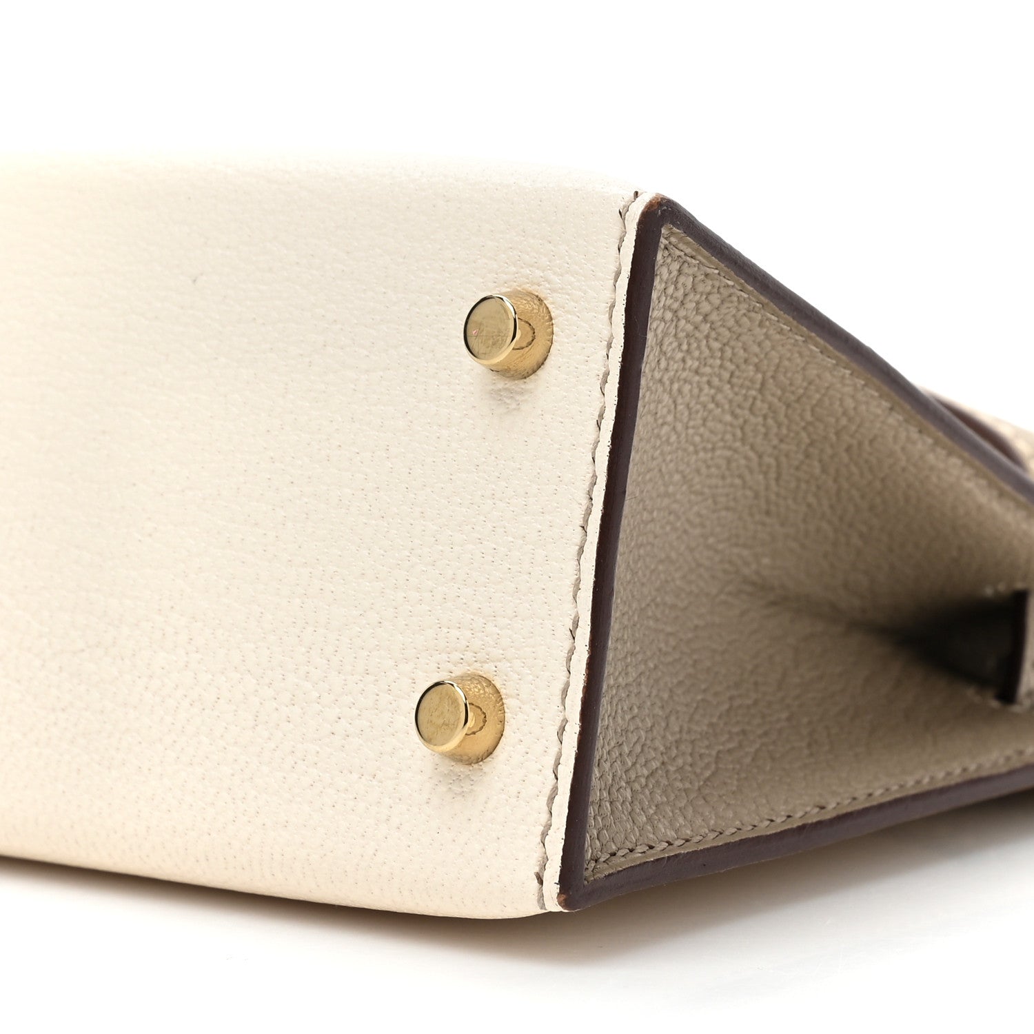 Hermes Chevre Mysore Horseshoe Mini Kelly Sellier 20 Craie Gris Tourterelle 8 of 13