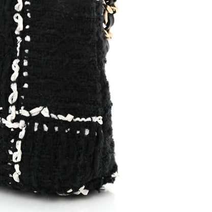 Chanel Tweed Quilted Mini Clutch With Chain Black White 12 of 14