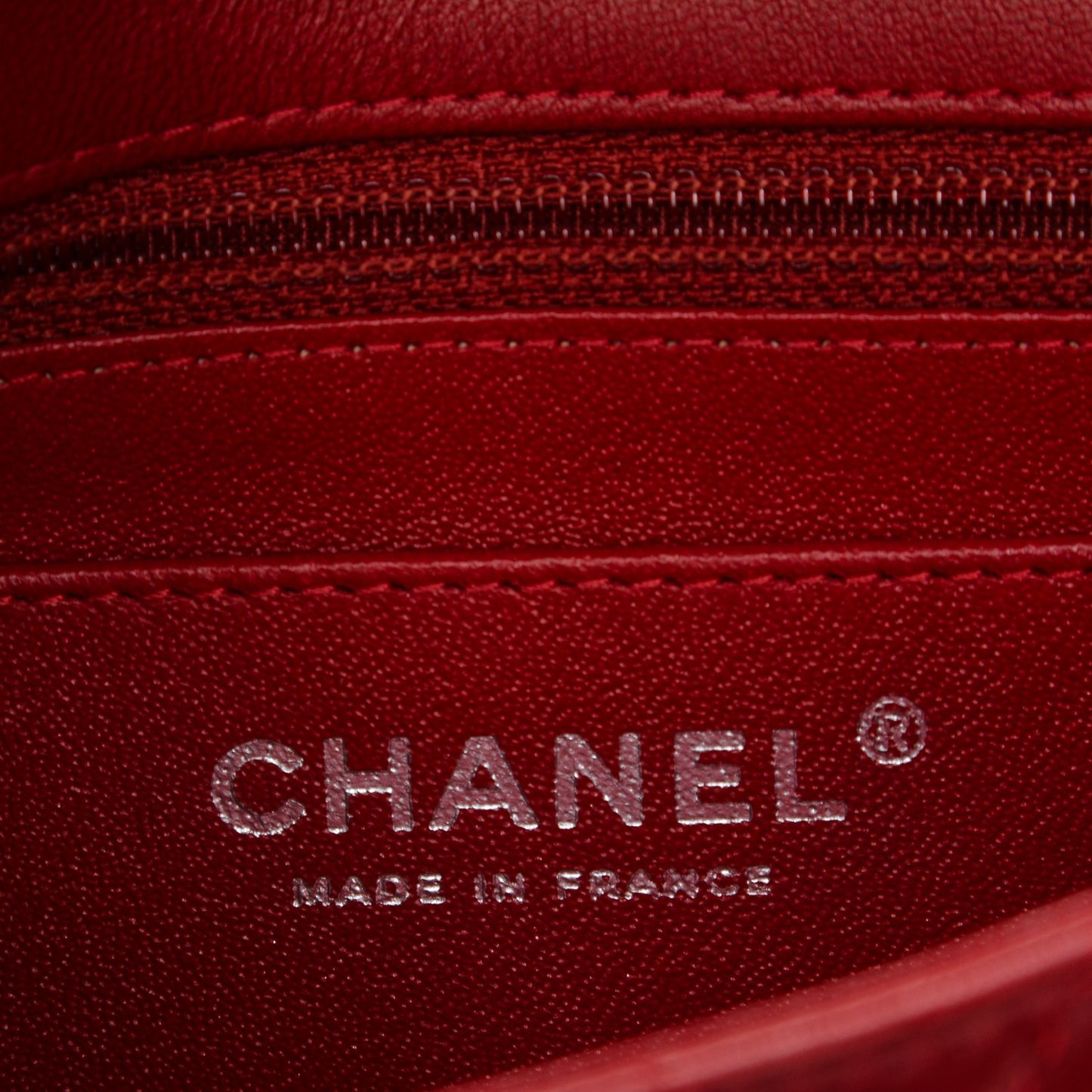 Lambskin Quilted Mini Square Flap Red