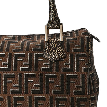 Fendi Zucca Vitello Medium Chef Boston Tobacco Oro Moro 7 of 9