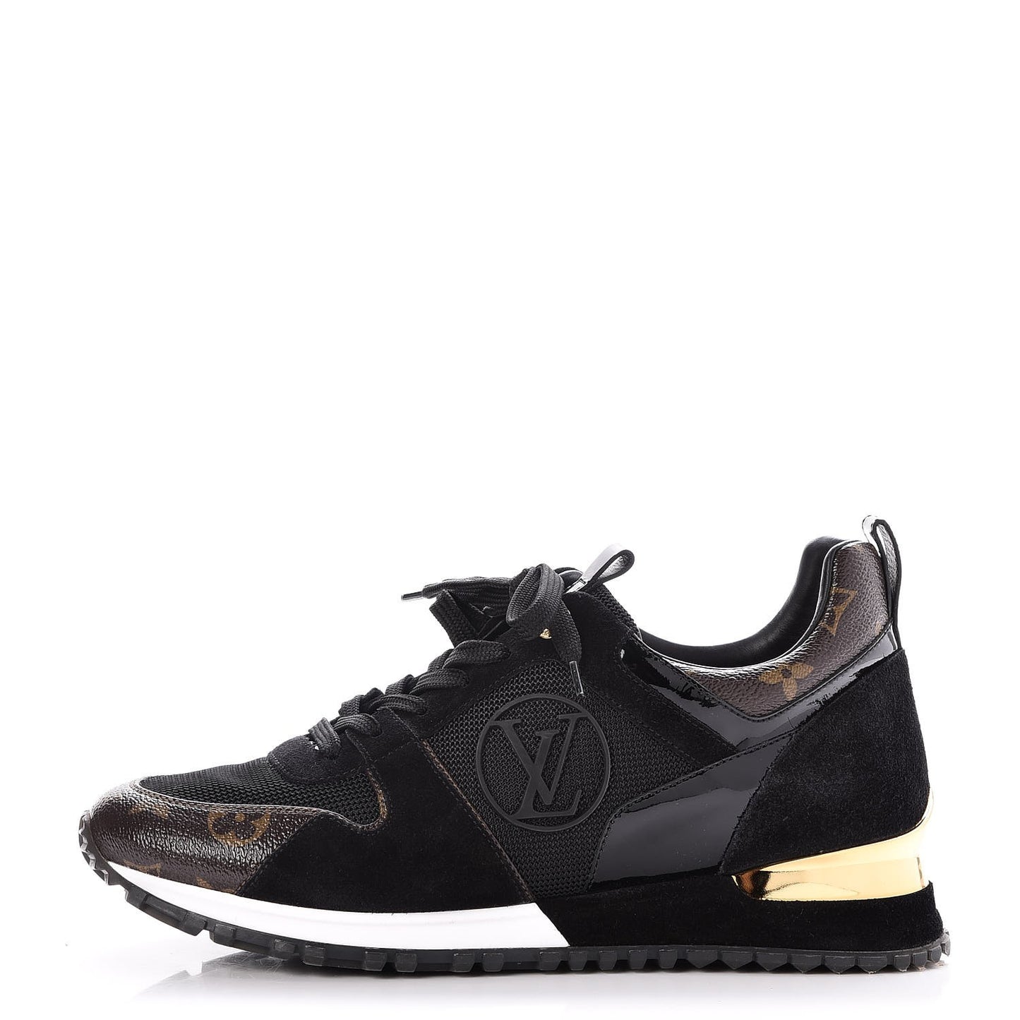 Suede Monogram Run Away Sneakers 39 Black