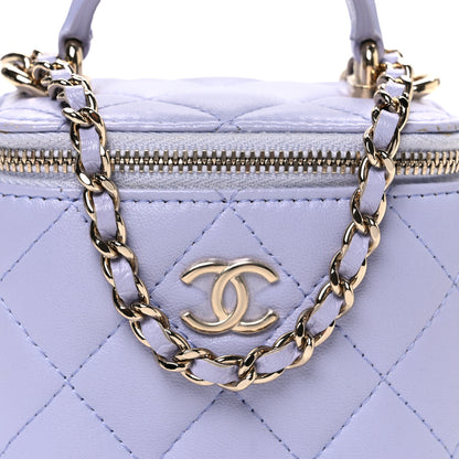 Chanel Lambskin Quilted Top Handle Mini Vanity Case With Chain Lilac 8 of 11