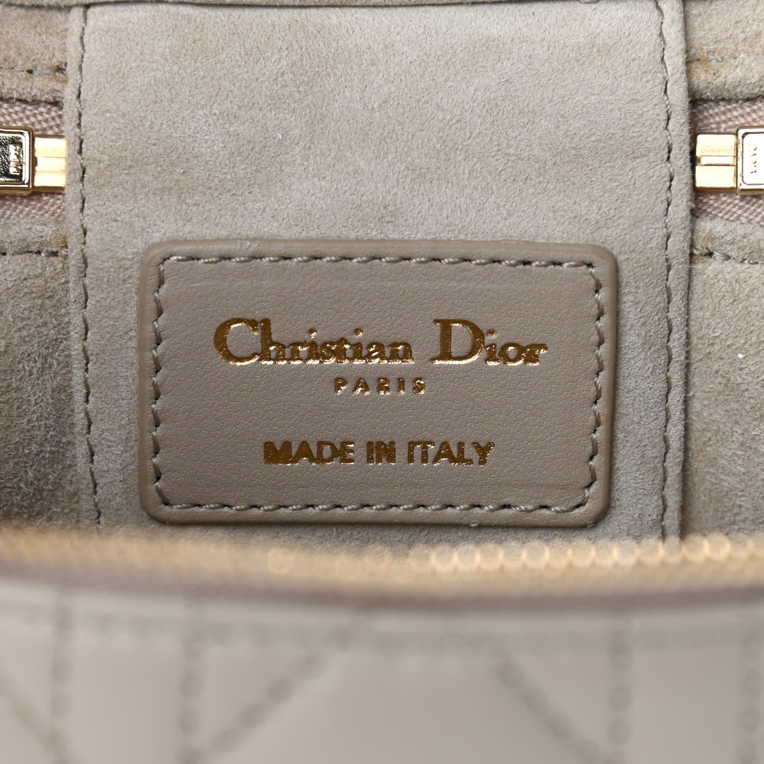 Christian Dior Lambskin Cannage Micro Lady Dior Vanity Case Beige 6 of 8