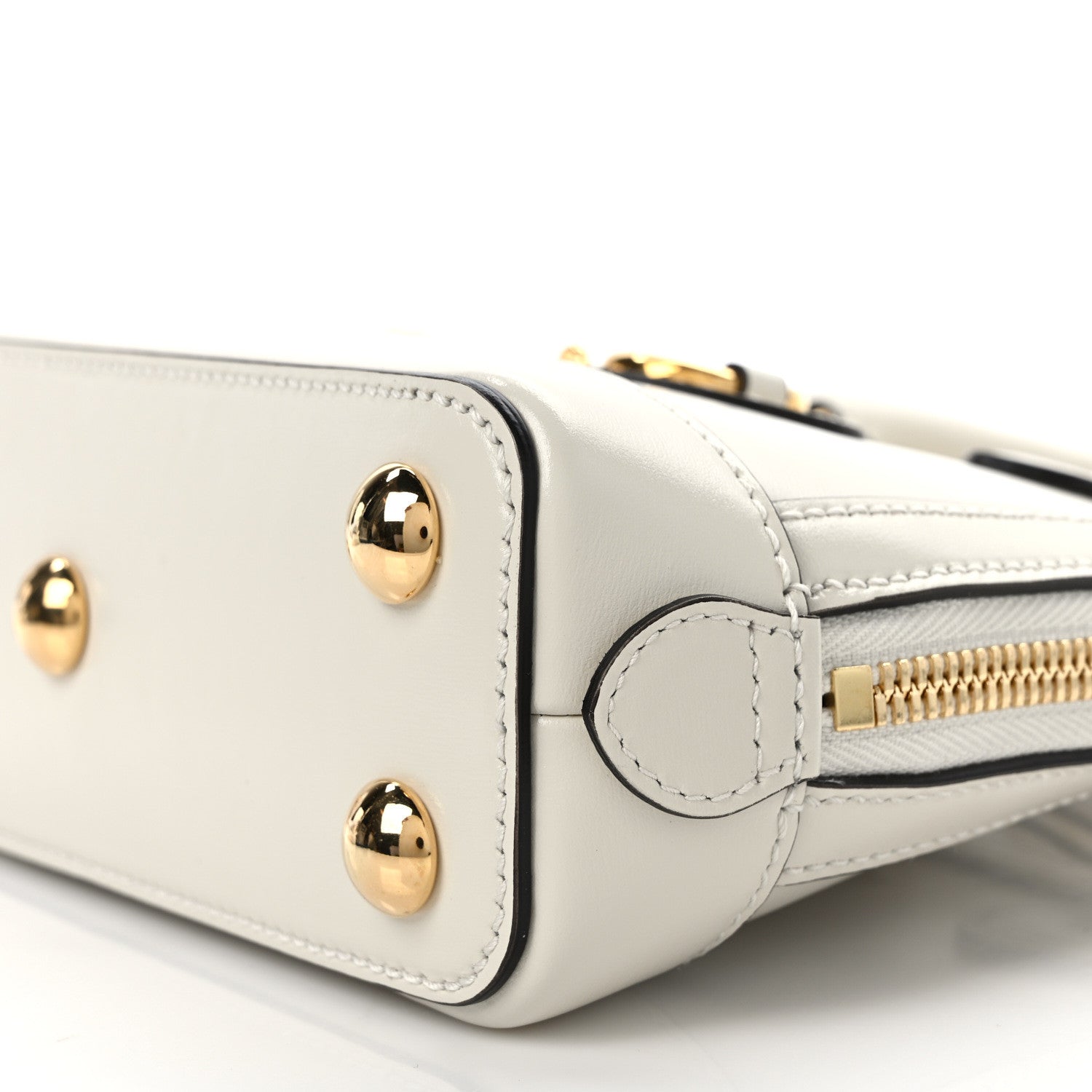 Gucci Boarded Plutone Calfskin Mini Horsebit 1955 Top Handle Bag Mystic White 10 of 13
