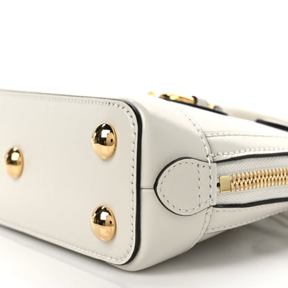 Gucci Boarded Plutone Calfskin Mini Horsebit 1955 Top Handle Bag Mystic White 10 of 13