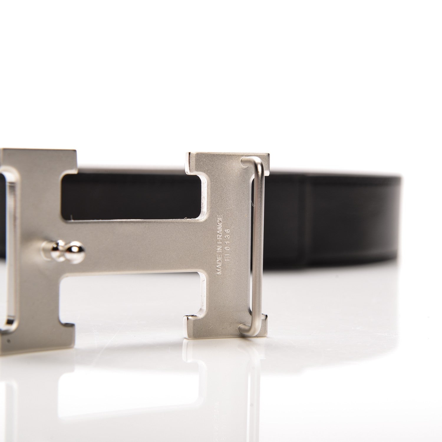 Hermes Swift Epsom 32mm H Belt 90 Black Etoupe 4 of 5
