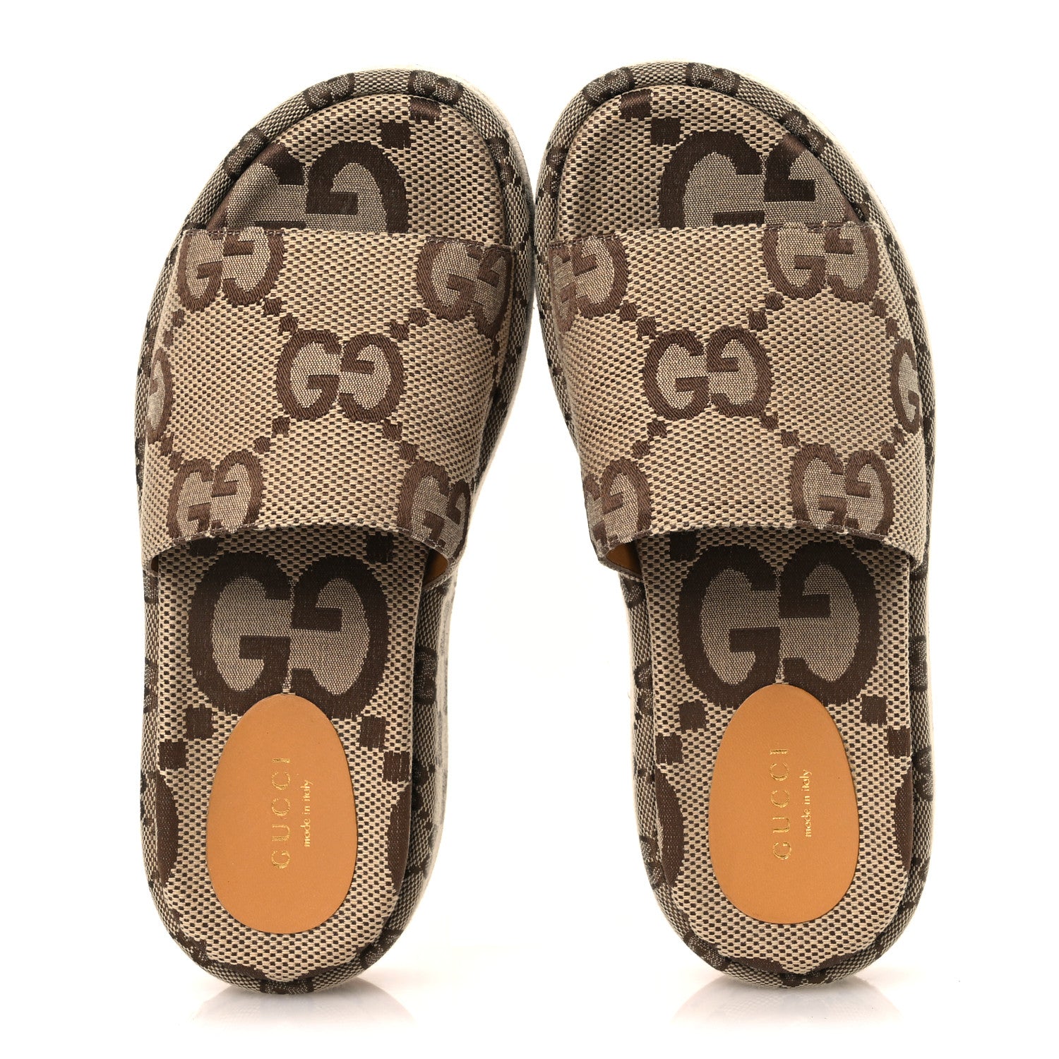 Gucci Monogram Maxi GG Angelina Platform 55mm Slide Sandals 36