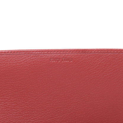 Miu Miu Goatskin Madras Bicolor Wallet On Chain Fuoco Bruyere 6 of 12