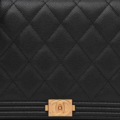 Chanel Caviar Quilted Boy Wallet On Chain WOC Black 9 of 13