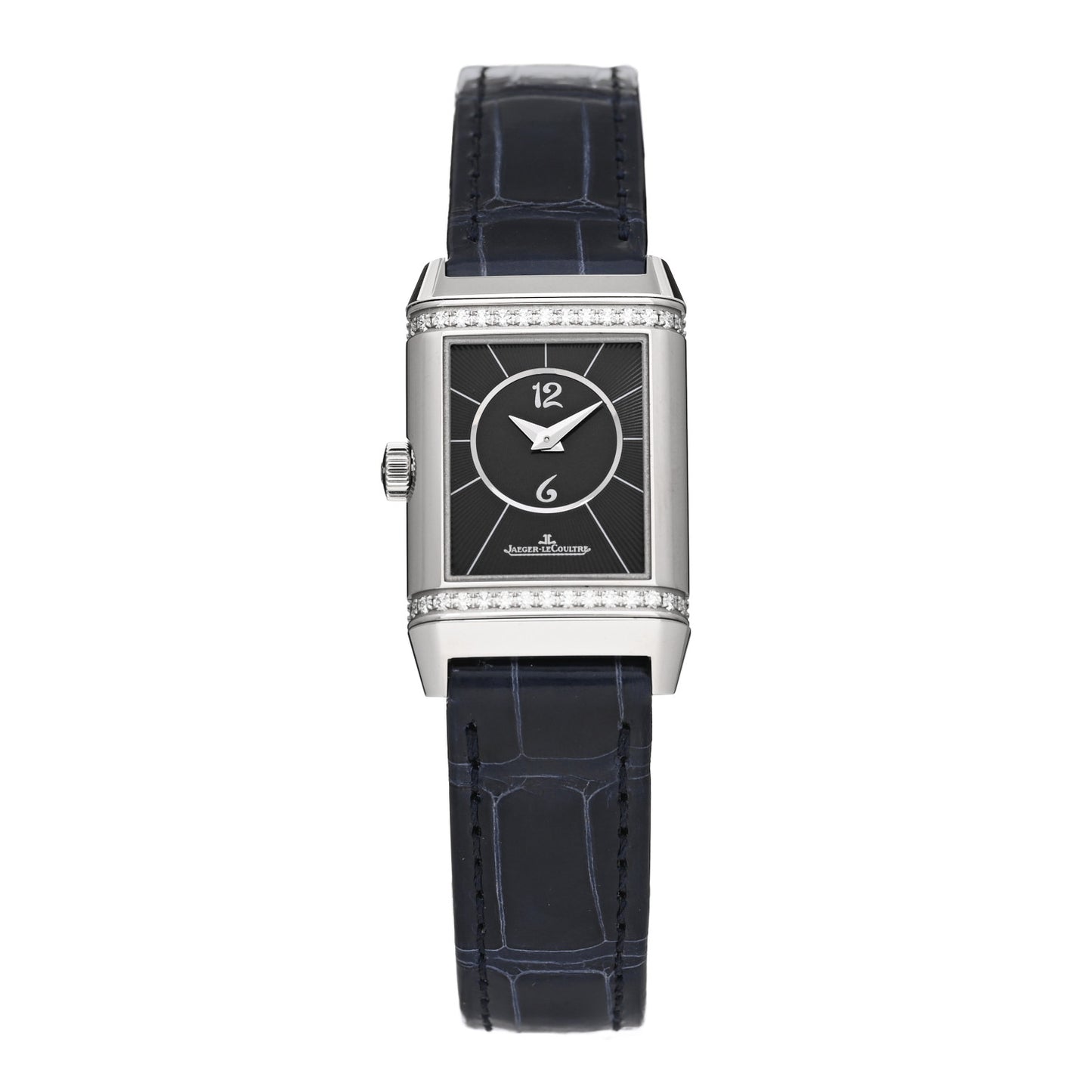 Stainless Steel Alligator Diamond 21mm Reverso Classic Duetto Manual Winding Watch Q2668432