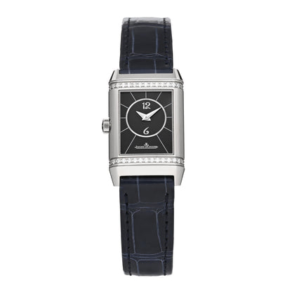 Jaeger-LeCoultre Stainless Steel Alligator Diamond 21mm Reverso Classic Duetto Manual Winding Watch Q2668432 1 of 5