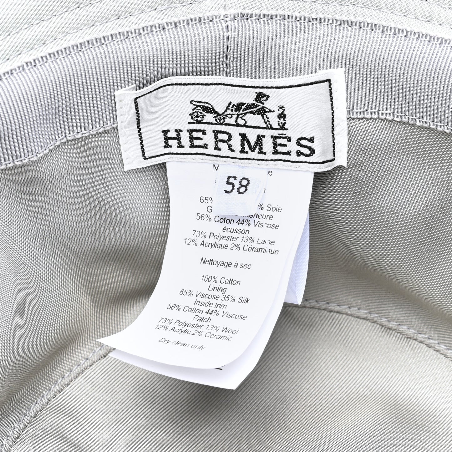 Cotton Harper H Sellier Bucket Hat 58 Gris Glacier
