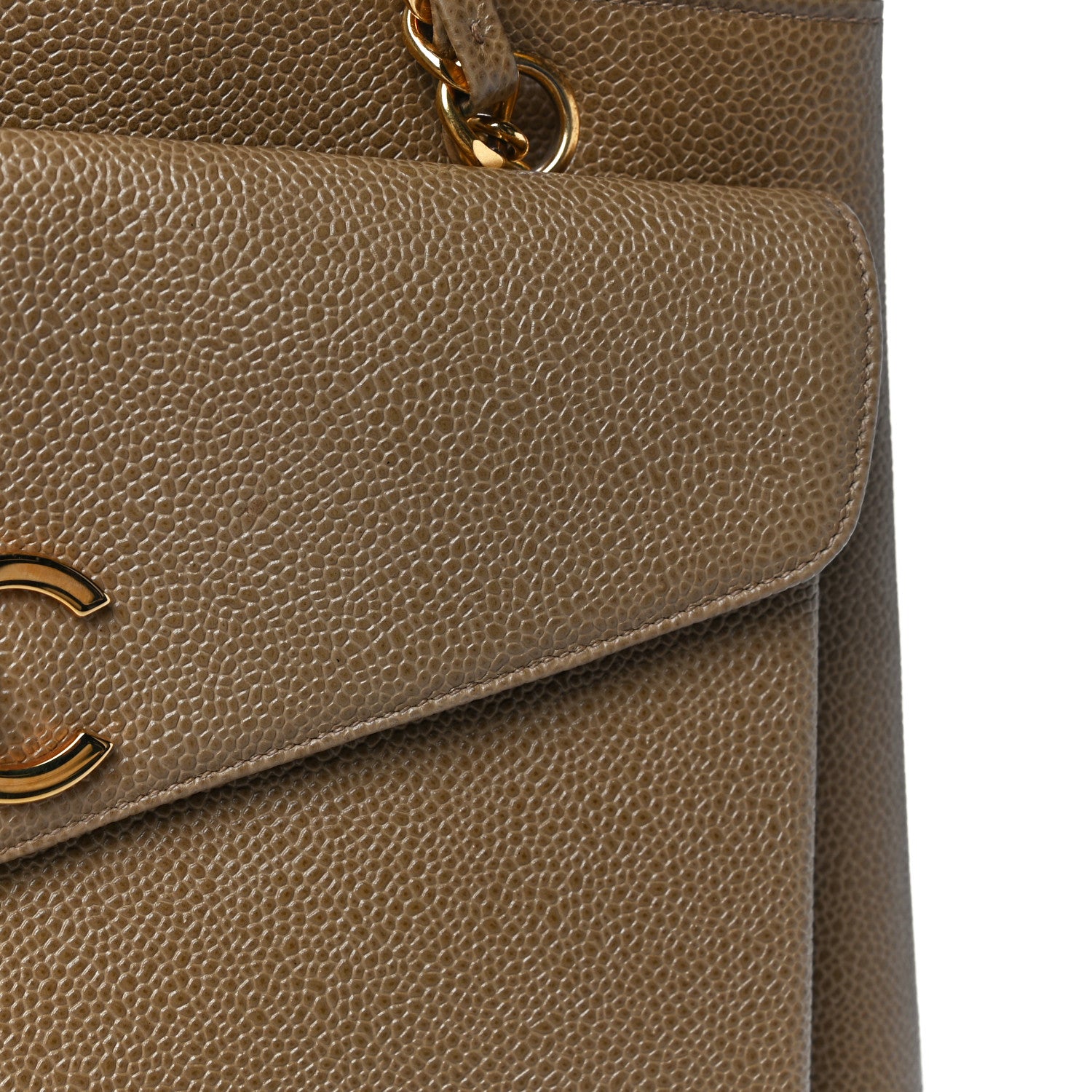 Chanel Caviar Flap Shoulder Bag Beige 13 of 14